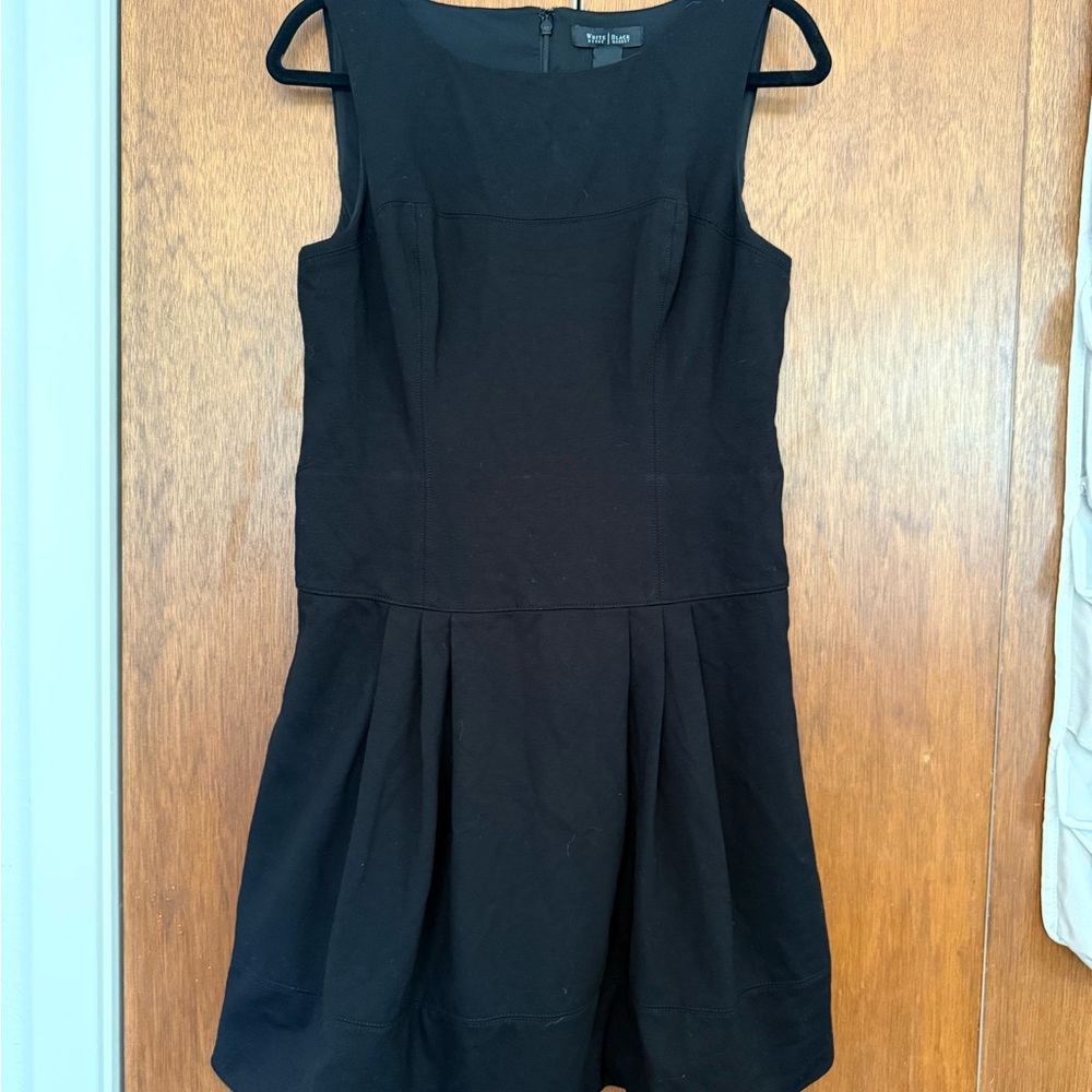 White House Black Market Black Pleated Sheath Mini Dress